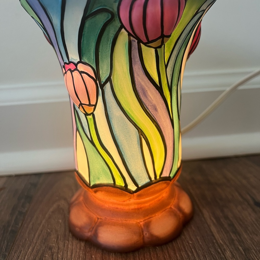 Art Nouveau Ceramic Nightlight Lamp6" Hand Painted Boudoir Decor/ Fairy